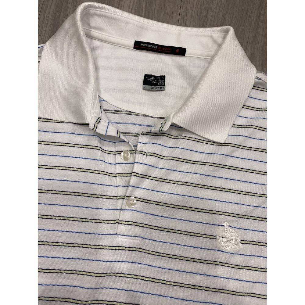 Tiger Woods Collection Polo Men's‎ White/Striped Used XL